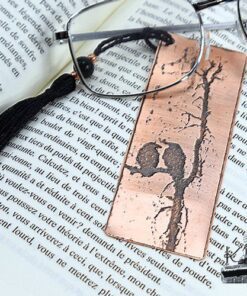 Marque pages en cuivre corbeau