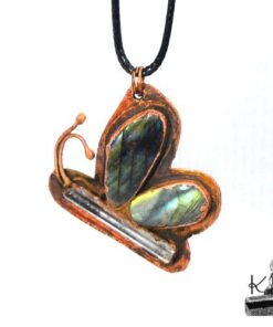 Pendentif Naya - cuivre, cristal de roche et labradorite – Image 9