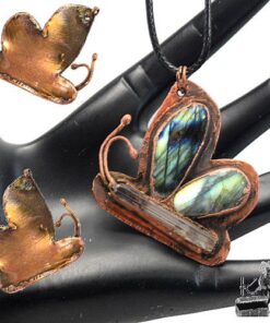 Pendentif Naya - cuivre, cristal de roche et labradorite – Image 8