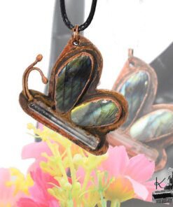 Pendentif Naya - cuivre, cristal de roche et labradorite – Image 6