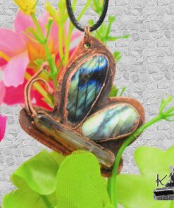 Pendentif Naya - cuivre, cristal de roche et labradorite – Image 5