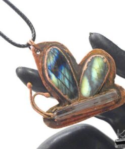 Pendentif Naya - cuivre, cristal de roche et labradorite – Image 3