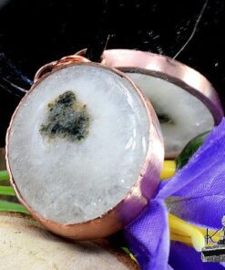 Pendentif Nellas - moss solar quartz sertie cuivre – Image 2