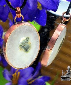 Pendentif Nellas - moss solar quartz sertie cuivre – Image 4