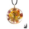 Pendentif orgonite Thaama grenat et arbre de vie