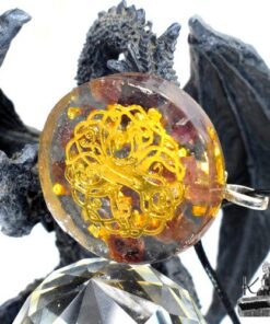 Pendentif Orgone Orgonite "Thaama" avec Arbre de Vie et grenat – Image 3