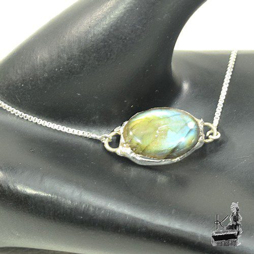 Bracelet Ino - labradorite sertie étain – Image 8