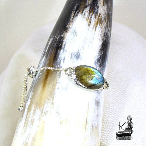 Bracelet Ino - labradorite sertie étain – Image 3