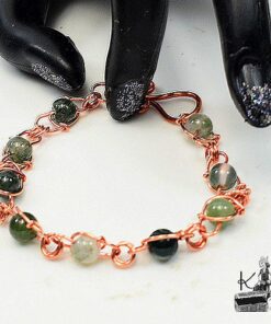 Bracelet ausir en cuivre et agate mousse