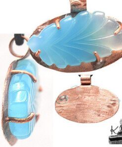 Réservé : Pendentif Hoela - cuivre et calcedoine bleue – Image 8