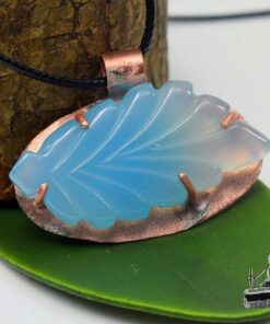 Réservé : Pendentif Hoela - cuivre et calcedoine bleue – Image 7