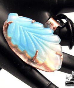 Réservé : Pendentif Hoela - cuivre et calcedoine bleue – Image 6
