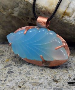 Réservé : Pendentif Hoela - cuivre et calcedoine bleue – Image 5