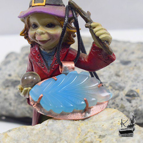 Réservé : Pendentif Hoela - cuivre et calcedoine bleue – Image 4