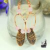 Boucles d'oreille Miriel en cuivre avec quartz rose