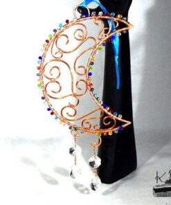 Suncatcher mona en cuivre et cristal