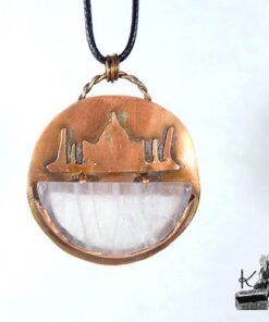 Pendentif Raja - quartz rose serti cuivre – Image 2