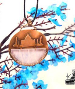 Pendentif Raja - quartz rose serti cuivre – Image 4