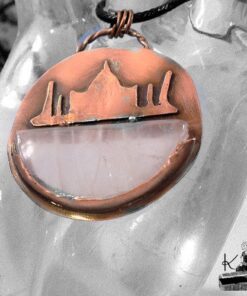 Pendentif Raja - quartz rose serti cuivre – Image 3