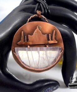 Pendentif Raja - quartz rose serti cuivre – Image 5