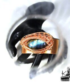 Alternative view of Bracelet Manchette Panlong - oeil de dragon labradorite