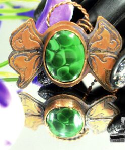 Pendentif Gyda - malachite et cuivre – Image 3