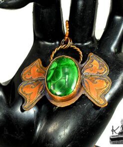 Pendentif Gyda - malachite et cuivre – Image 8