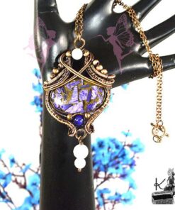 Pendentif Latone - charoite cuivre sertie et wire wrapped en cuivre – Image 8