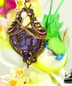 Pendentif Latone - charoite cuivre sertie et wire wrapped en cuivre – Image 5
