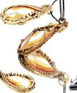 Pendentif Alvina - agate baguée wire wrapped avec cuivre – Image 5