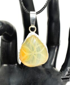Pendentif Jessim onyx agate serti étain