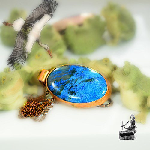 Pendentif Talluhla - azurite et cuivre – Image 2
