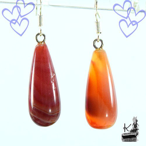 Boucles d'oreille Oda - cornaline – Image 6