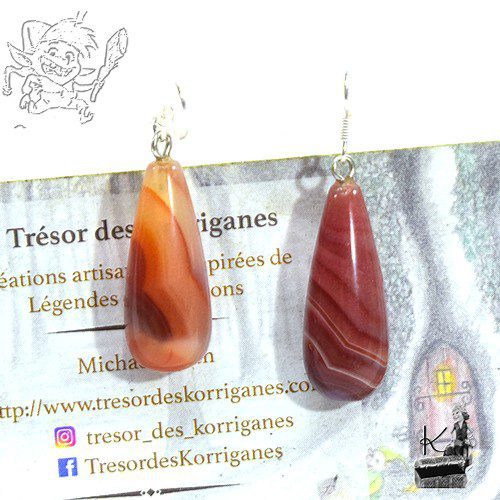 Boucles d'oreille Oda - cornaline – Image 5