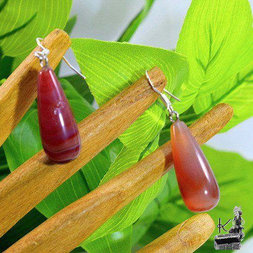 Boucles d'oreille Oda - cornaline – Image 4