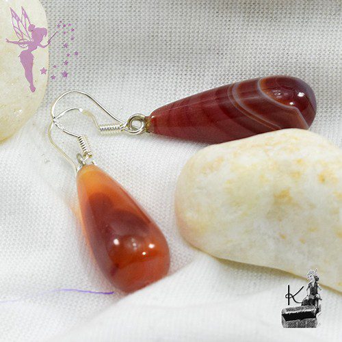 Boucles d'oreille Oda - cornaline – Image 3