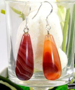 Boucles d'oreille Oda en cornaline avec attaches en argent925