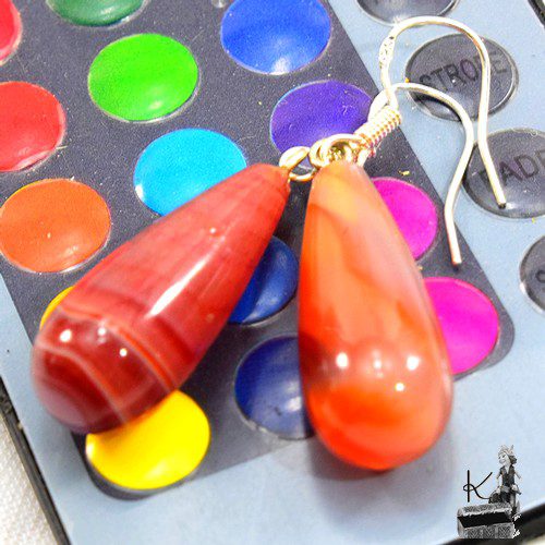 Boucles d'oreille Oda - cornaline – Image 2