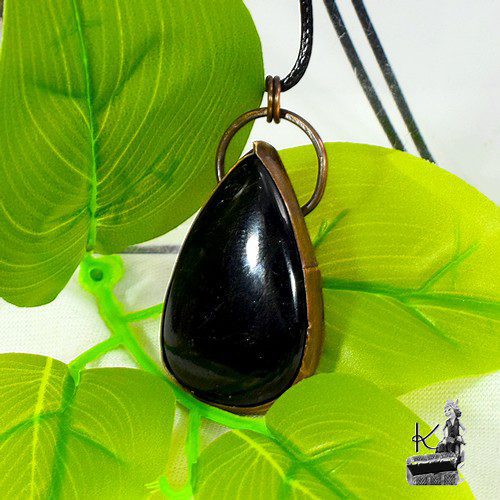 Pendentif Laserian - tourmaline noire et cuivre – Image 2