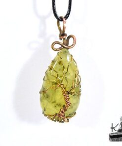 Pendentif Noreen arbre de vie sur prehnite