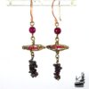 Boucles d'oreille Osael en cuivre avec grenats