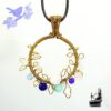 Pendentif faye en cuivre naturel avec perles