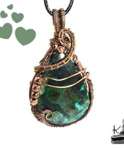 Pendentif Rahuel  - azurite wire wrapped avec cuivre – Image 10