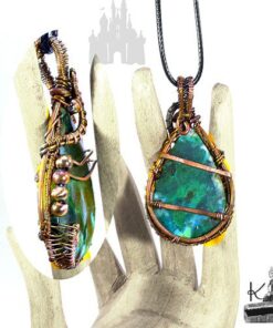 Pendentif Rahuel  - azurite wire wrapped avec cuivre – Image 8