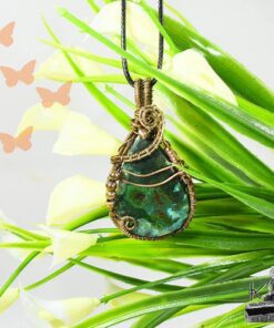 Pendentif Rahuel  - azurite wire wrapped avec cuivre – Image 7