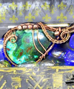 Pendentif Rahuel  - azurite wire wrapped avec cuivre – Image 5
