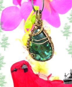Pendentif Rahuel  - azurite wire wrapped avec cuivre – Image 4