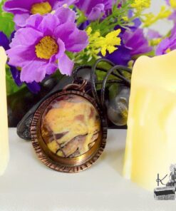 Pendentif Voanio - cuivre et jaspe coco – Image 3