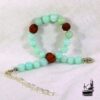 Bracelet lithotherpie en amazonite et rudraksha pour la confiance