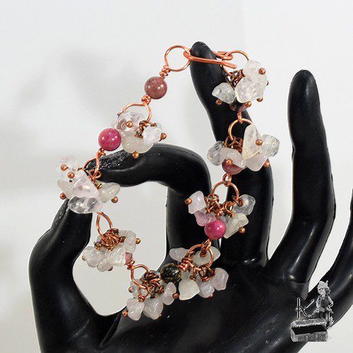 Bracelet Swan - perles en rhodonite et en quartz rose – Image 2